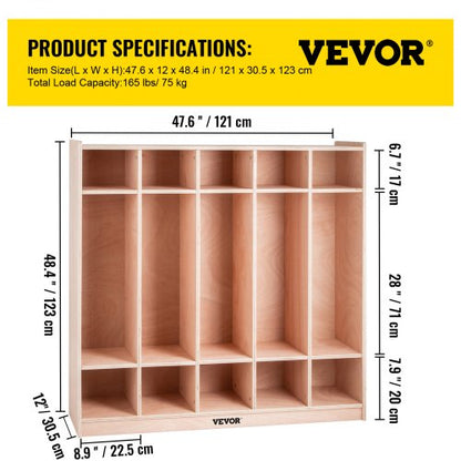 High Preschool Cubby Lockers Section Birch Plywood Coat Locker Thick Kids Locker For Home Or Commer 7
