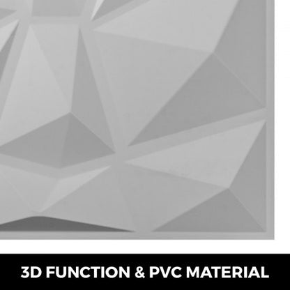 13-Pack 3D PVC Wave Wall Panels, Textured Diamond Design, 35 Sq Ft Interior Wall Decor – Waterproof, Paintable & Easy