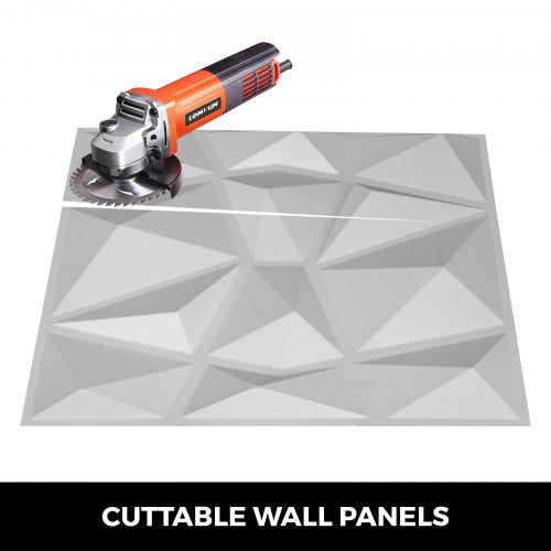 13-Pack 3D PVC Wave Wall Panels, Textured Diamond Design, 35 Sq Ft Interior Wall Decor – Waterproof, Paintable & Easy