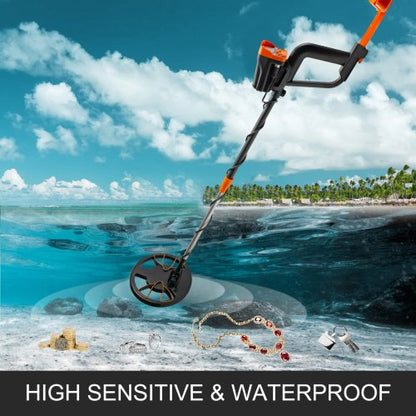 LCD Display Metal Detector for Adults & Kids, Automatic Gold Finder with Waterproof Search Coil & Headphone