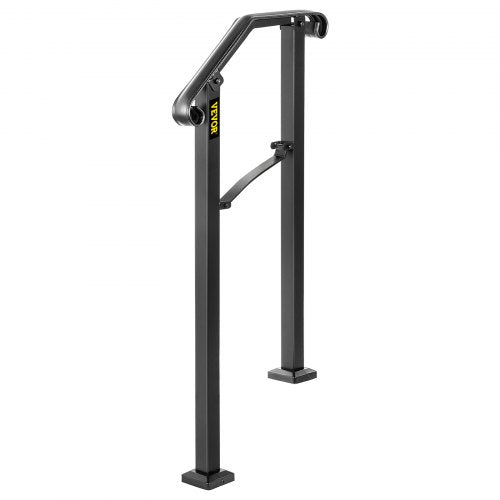 Black Transitional Handrails For Concrete Steps  Wooden Stairs Wrought Iron Stair Railing With Powd 9