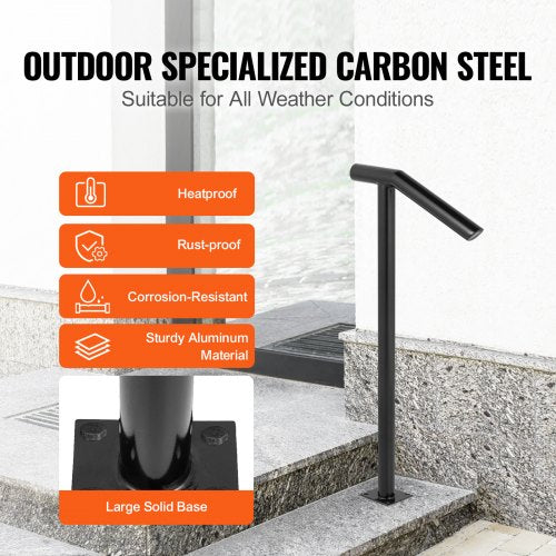 Iron Stairs Handrail Stylish Handrails For Outdoor Steps With Expansion Bolts  Drill Bit 12 Step De 3