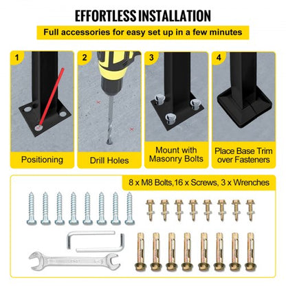 Matte Black Wrought Iron Stair Rail 3Step Handrail With Installation Kit For Outdoor Steps  Decks 5