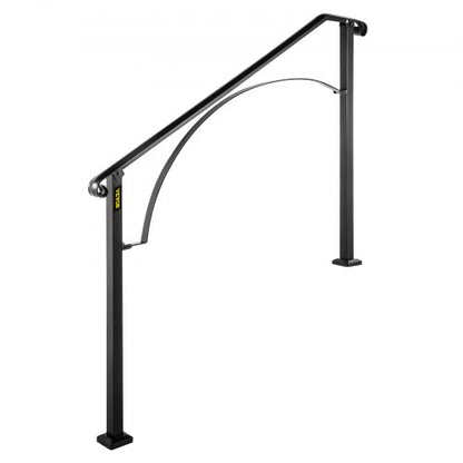 Flexible Porch Railing Black Transitional Handrails For Concrete Steps Or Wooden Stairs 45 Step Mat 9