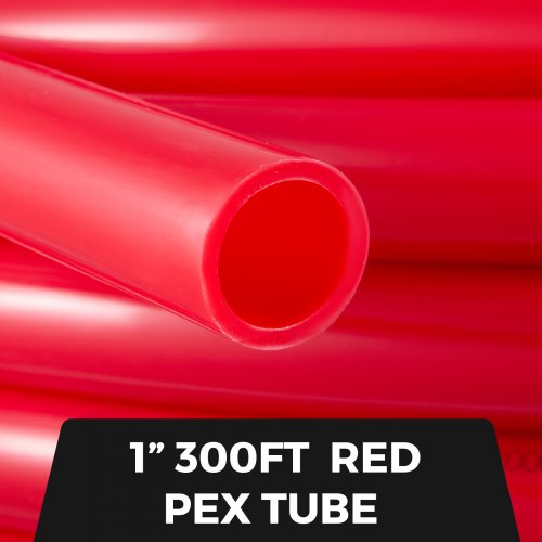 PEX Pipe Tubing Red, Non-Oxygen Barrier PEX-B Plumbing Pipe for Radiant Floor Heating & Potable Water Systems