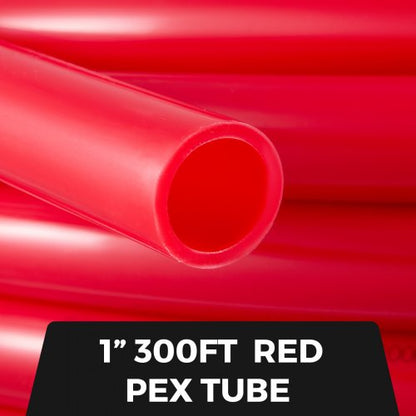 PEX Pipe Tubing Red, Non-Oxygen Barrier PEX-B Plumbing Pipe for Radiant Floor Heating & Potable Water Systems