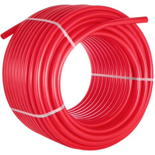 PEX Pipe Tubing Red, Non-Oxygen Barrier PEX-B Plumbing Pipe for Radiant Floor Heating & Potable Water Systems
