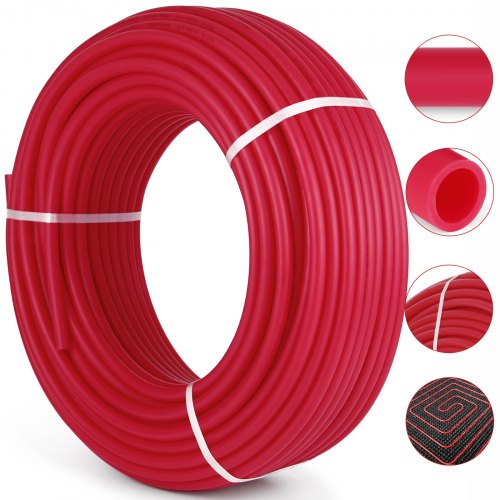 EVOH PEX-B Pipe (1/2" x 500ft), Oxygen Barrier Tubing for Residential & Commercial Radiant Floor Heating Systems