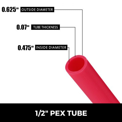 EVOH PEX-B Pipe (1/2" x 500ft), Oxygen Barrier Tubing for Residential & Commercial Radiant Floor Heating Systems