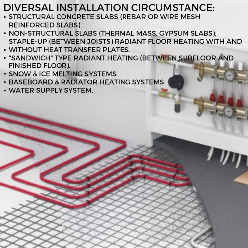 EVOH PEX-B Pipe (1/2" x 500ft), Oxygen Barrier Tubing for Residential & Commercial Radiant Floor Heating Systems