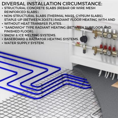 3/4" x 300ft Blue PEX-B Tubing, Non-Oxygen Barrier PEX Pipe for Hot & Cold Water Plumbing, Radiant Floor Heating