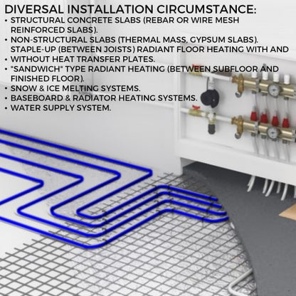 3/4" x 300ft Blue PEX-B Tubing, Non-Oxygen Barrier PEX Pipe for Hot & Cold Water Plumbing, Radiant Floor Heating