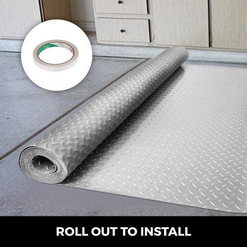 25mm Thickness Silver Garage Flooring Mat Roll HeavyDuty PVC Floor Mats For Under Cars Trailers  Gy 5