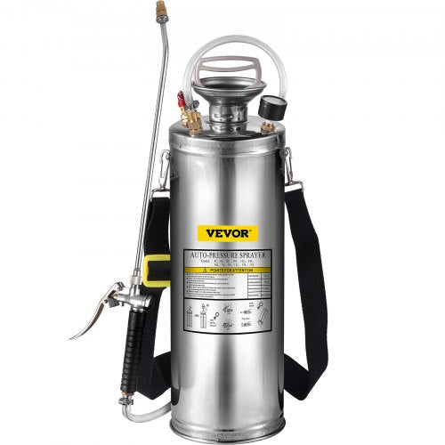 3 Gal Stainless Steel Hand Pump Sprayer With 3FT Reinforced Hose Adjustable Nozzle  Pressure Gauge 8