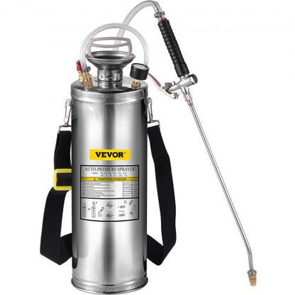 3 Gal Stainless Steel Hand Pump Sprayer With 3FT Reinforced Hose Adjustable Nozzle  Pressure Gauge 9