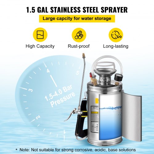 IndustrialGrade Hand Pump Sprayer With Safety Valve  Adjustable Nozzle Perfect For Gardening Cleani 3