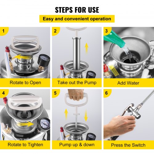 IndustrialGrade Hand Pump Sprayer With Safety Valve  Adjustable Nozzle Perfect For Gardening Cleani 6