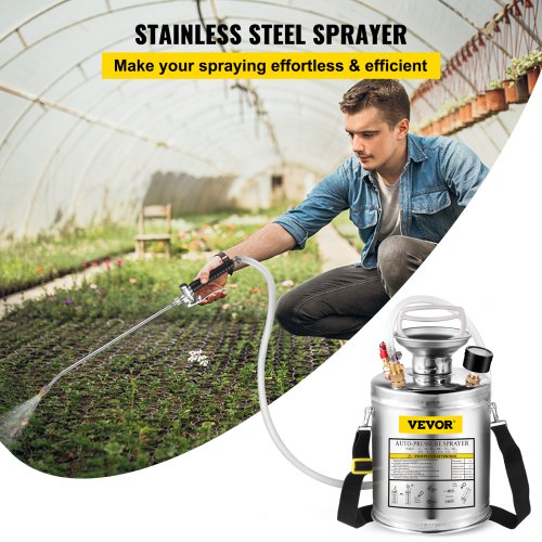 Stainless Steel Sprayer With Adjustable Nozzle Suitable For Gardening Sanitizing 2