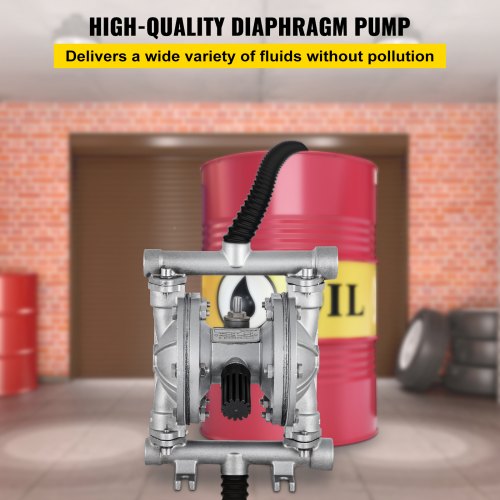 Stainless Steel AirOperated Diaphragm Pump With PTFE Diaphragm Ideal For Petroleum Diesel  Oil Tran 1