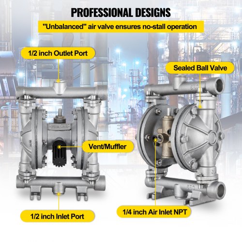 Stainless Steel AirOperated Diaphragm Pump With PTFE Diaphragm Ideal For Petroleum Diesel  Oil Tran 4