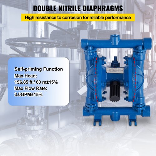 12 Nitrile Diaphragm Pneumatic Transfer Pump For Petroleum Diesel  Low Viscosity Fluids 12 GPM Cast 4