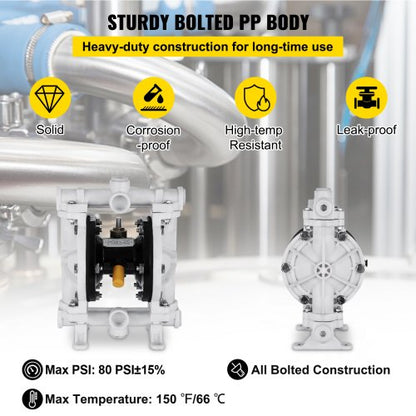 AirOperated Double Diaphragm Pump With PTFE Diaphragm Handles Petroleum Diesel  Oil 12 Ports 13 GPM 3