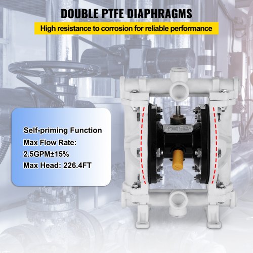 AirOperated Double Diaphragm Pump With PTFE Diaphragm Handles Petroleum Diesel  Oil 12 Ports 13 GPM 4