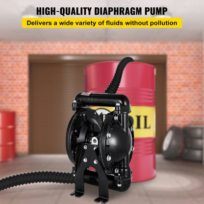 1 Inch Inlet Outlet Aluminum AirOperated Double Diaphragm Pump 35 GPM Max 120 PSI Industrial Use PT 2