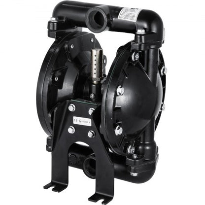 1 Inch Inlet Outlet Aluminum Air-Operated Double Diaphragm Pump, 35 GPM Max, 120 PSI, Industrial Use, PTFE Diaphragms