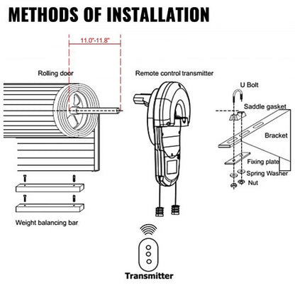 110V Electric Roller Gate Opener Kit Auto Garage Door Opener With 2 Remote Controls For Secure Acce 6