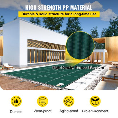 18x38ft Mesh Solid Pool Safety Cover HeavyDuty Swimming Pool Winter Safety Cover For Inground Pools 3