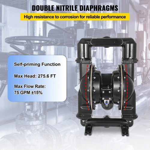 AirOperated Double Diaphragm Pump Nitrile Diaphragm For Oil Diesel  Petroleum Transfer  120 PSI 4