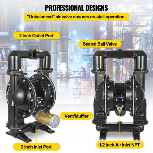 AirOperated Double Diaphragm Pump Nitrile Diaphragm For Oil Diesel  Petroleum Transfer  120 PSI 5