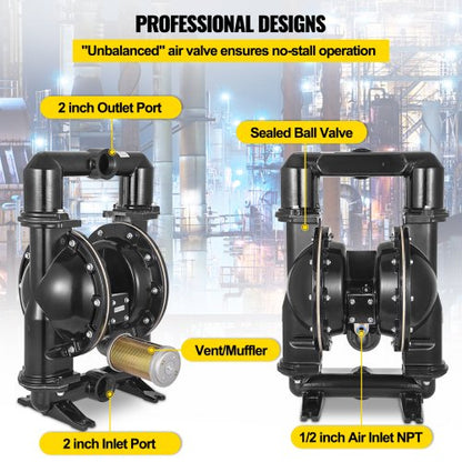 AirOperated Double Diaphragm Pump Nitrile Diaphragm For Oil Diesel  Petroleum Transfer  120 PSI 5