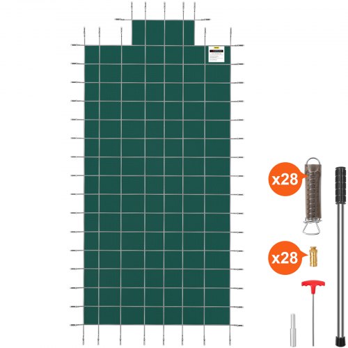 16x32ft Swimming Pool Safety Cover With 4x8ft Center End Steps Solid Winter Protection For Inground 1