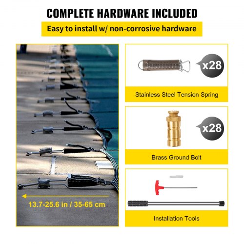 16x32ft Swimming Pool Safety Cover With 4x8ft Center End Steps Solid Winter Protection For Inground 4
