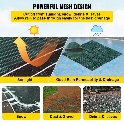 16x32ft Swimming Pool Safety Cover With 4x8ft Center End Steps Solid Winter Protection For Inground 6