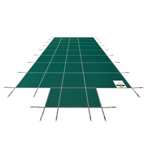 16x32ft Swimming Pool Safety Cover With 4x8ft Center End Steps Solid Winter Protection For Inground 9