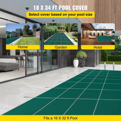 16x32 Ft Pool Safety Cover HeavyDuty Green Mesh Winter Cover For InGround Pools 2