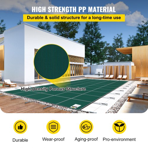 16x32 Ft Pool Safety Cover HeavyDuty Green Mesh Winter Cover For InGround Pools 3