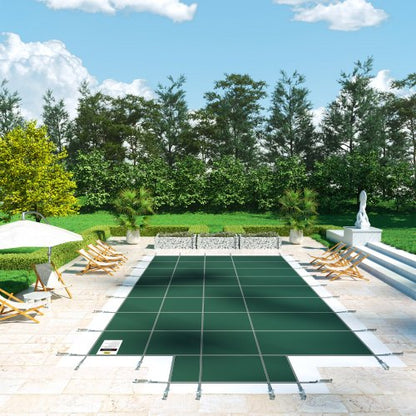 18x36 FT Safety Pool Cover Green Mesh HeavyDuty Winter Cover For Inground Swimming Pools With Cente 6
