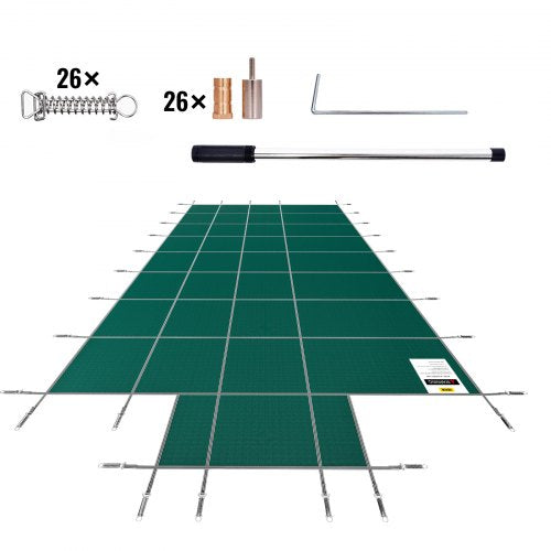 18x36 FT Safety Pool Cover Green Mesh HeavyDuty Winter Cover For Inground Swimming Pools With Cente 9