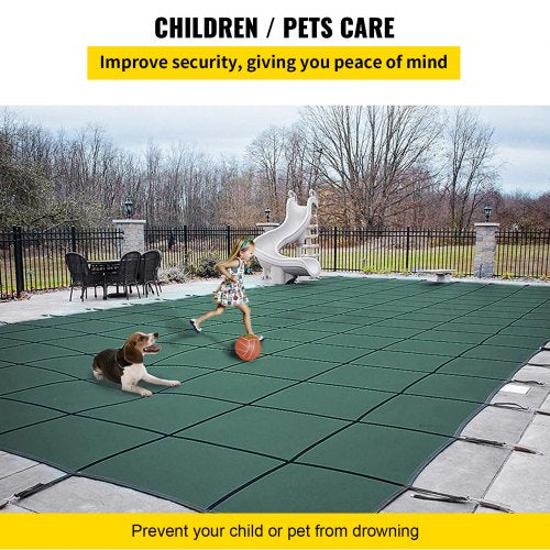 20x40 Ft Rectangle Inground Safety Pool Cover Green Mesh Solid Winter Cover For Swimming Pools 5