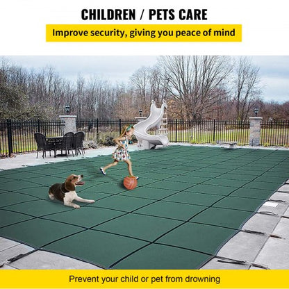 20x40 Ft Rectangle Inground Safety Pool Cover Green Mesh Solid Winter Cover For Swimming Pools 5