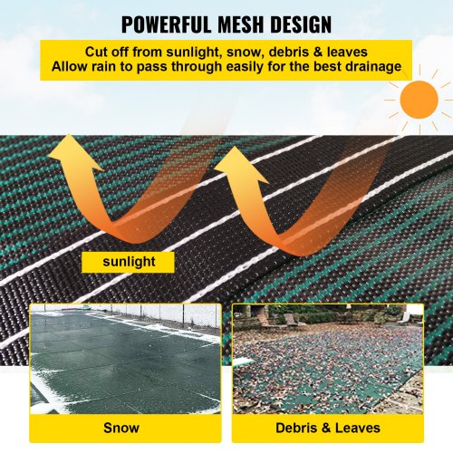 Durable Green Mesh Rectangle Inground Safety Pool Cover HeavyDuty Winter Safety Cover For Swimming  5