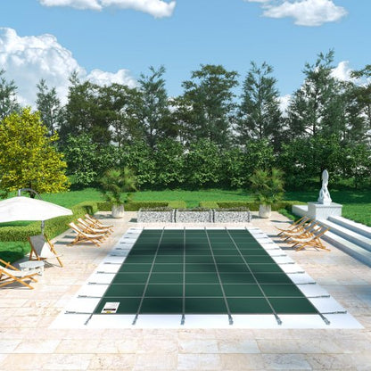Durable Green Mesh Rectangle Inground Safety Pool Cover HeavyDuty Winter Safety Cover For Swimming  6