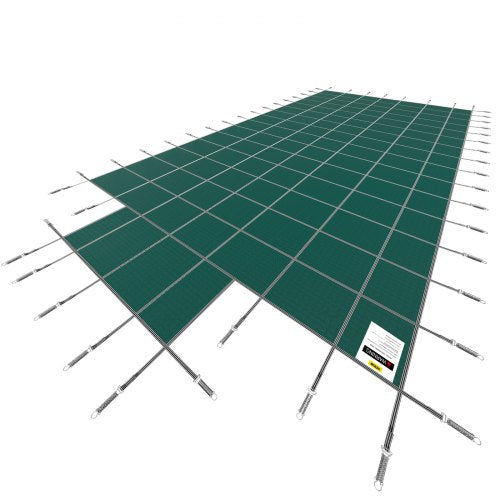 20x40ft Green Mesh Pool Cover with 4x8ft Center & End Steps, Solid Winter Safety Cover for Inground Swimming Pools
