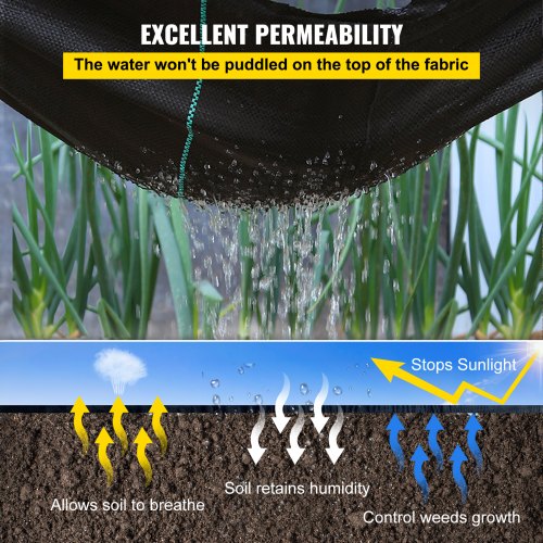 20Year Heavy Duty PP Landscape Fabric Premium Woven Weed Barrier For Outdoor Garden Lawn  Driveway 4
