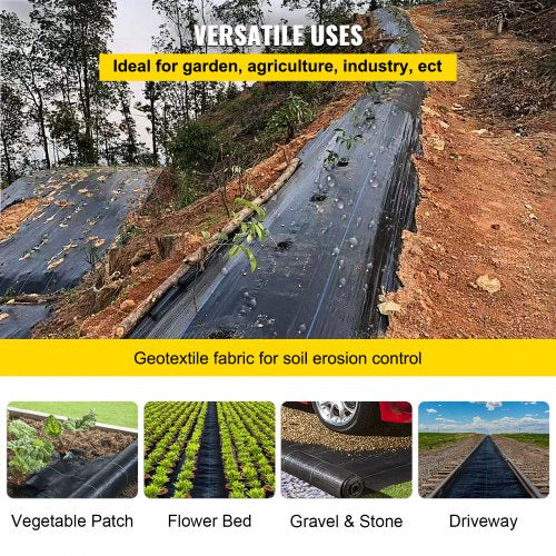 20Year Heavy Duty PP Landscape Fabric Premium Woven Weed Barrier For Outdoor Garden Lawn  Driveway 6