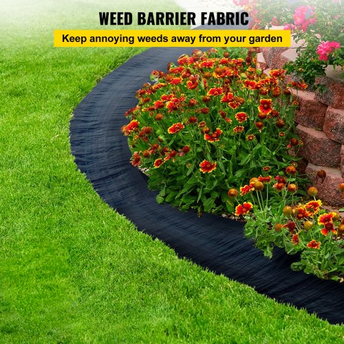 Heavy Duty Woven Weed Barrier Fabric, High Permeability Polyethylene Ground Cover & Geotextile Fabric